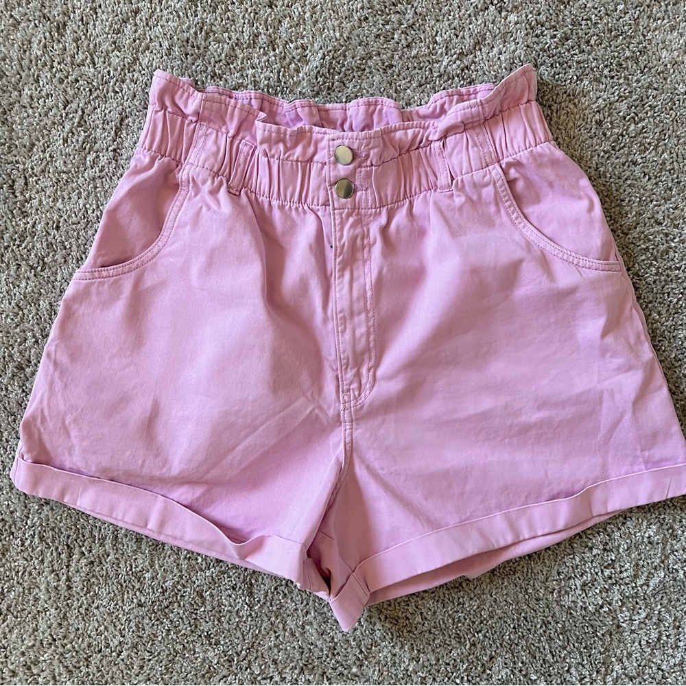 H&M Women’s Pink/Lavender High-Waisted Shorts Size 12